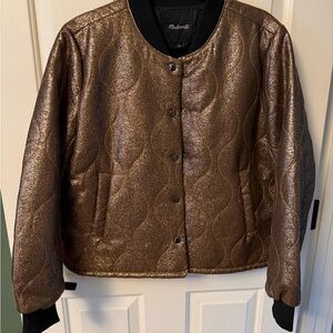 Madewell Shimmering Bronze Bomber Jacket